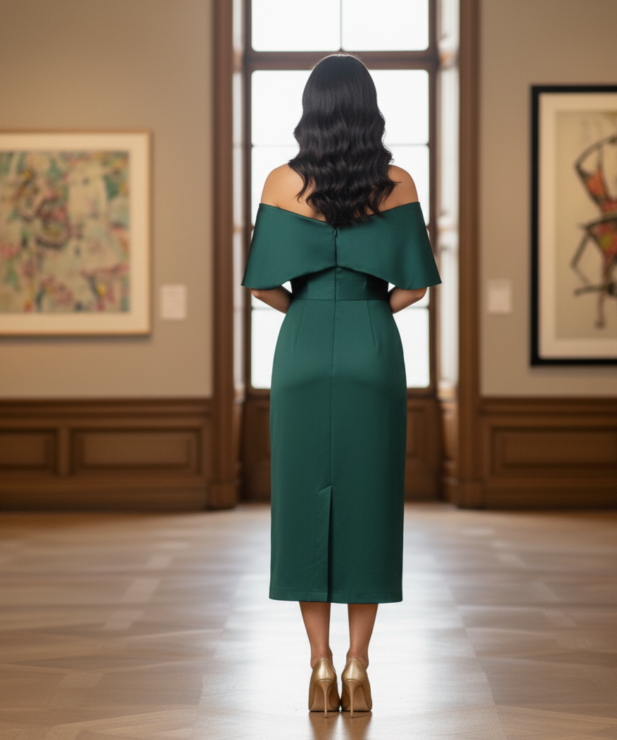 Kimberly Belted Dress: Green