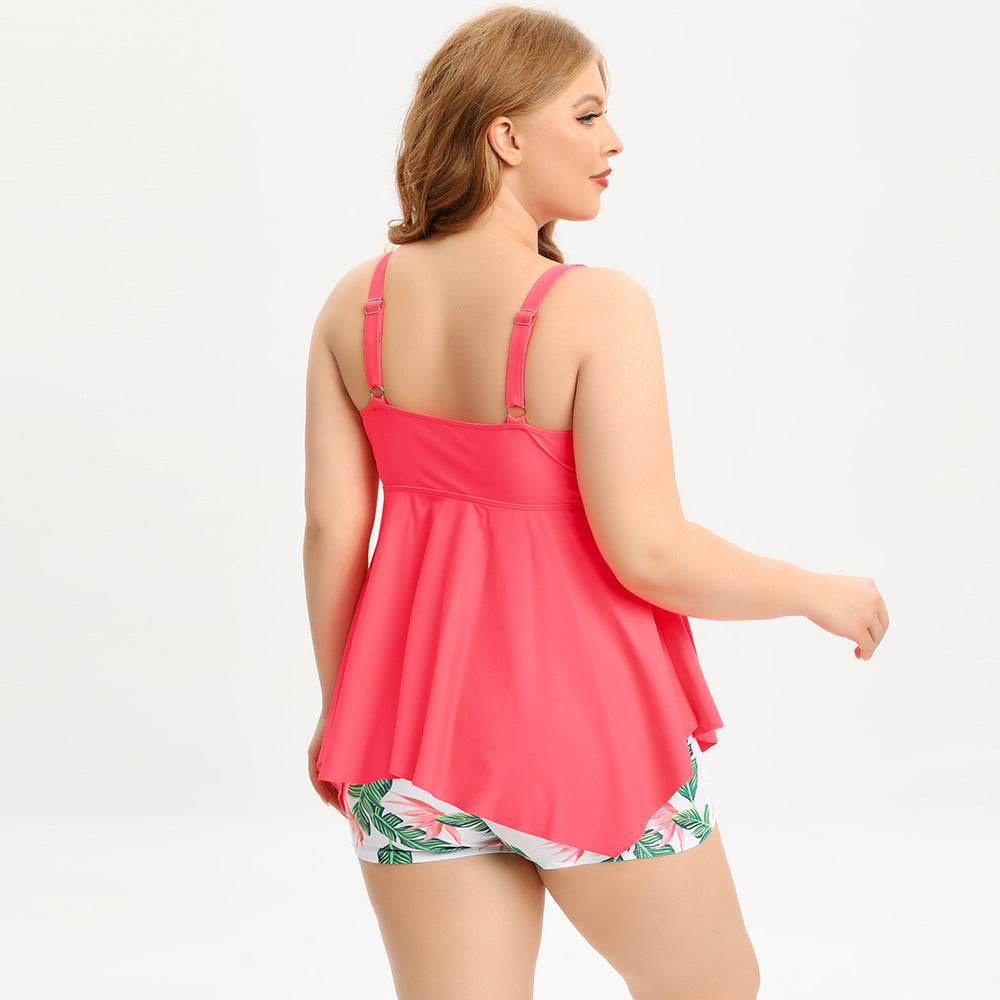 Monas Plus Size Tankini: Pink - Fiesta Resortwear