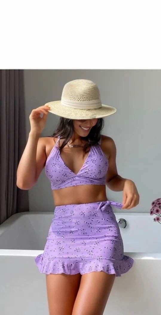 Rainy Day Skirtini: Purple - Fiesta Resortwear