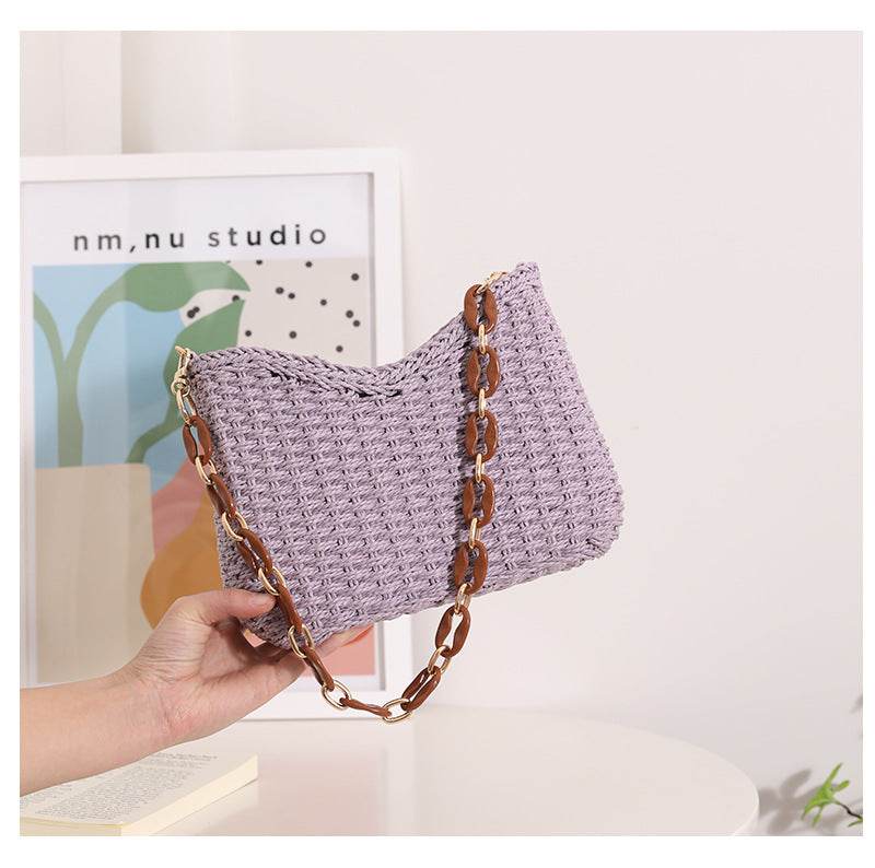 Woven Mavel Bag: Purple - Fiesta Resortwear