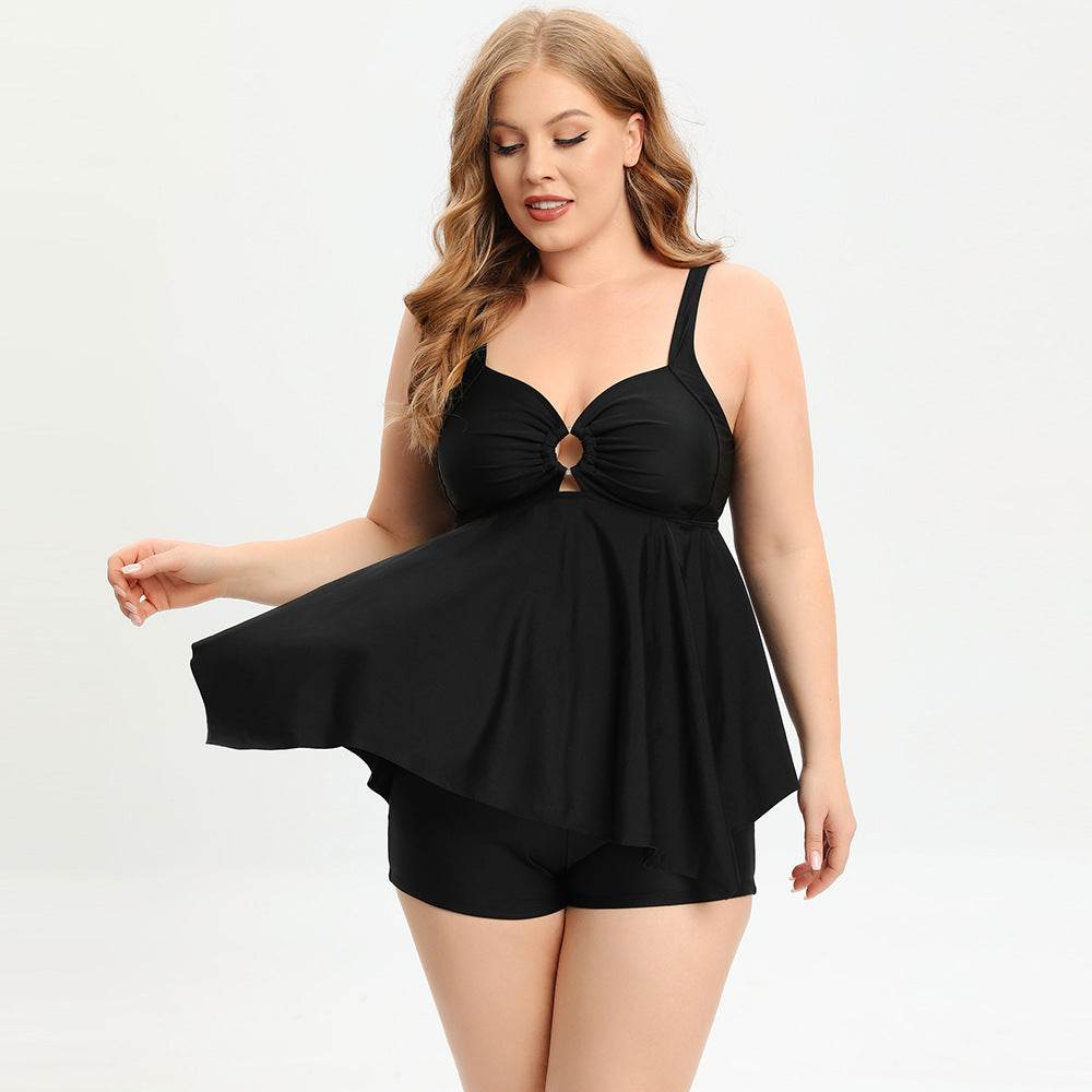 Monas Plus Size Tankini: Black - Fiesta Resortwear