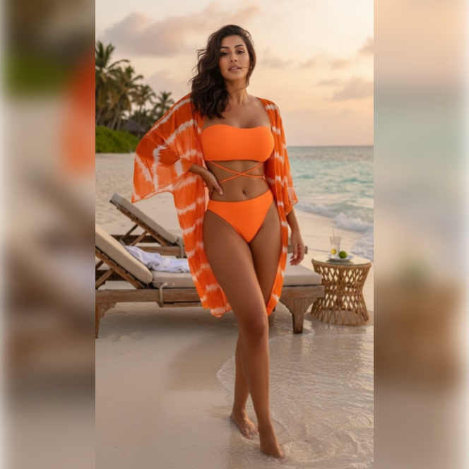 Orange Sky Bikini and Cover Up Set - Fiesta Resortwear