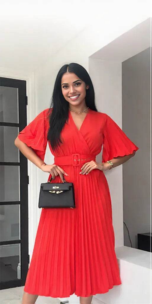 Phoebe Dress: Red - Fiesta Resortwear