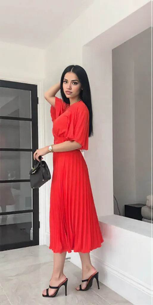 Phoebe Dress: Red - Fiesta Resortwear