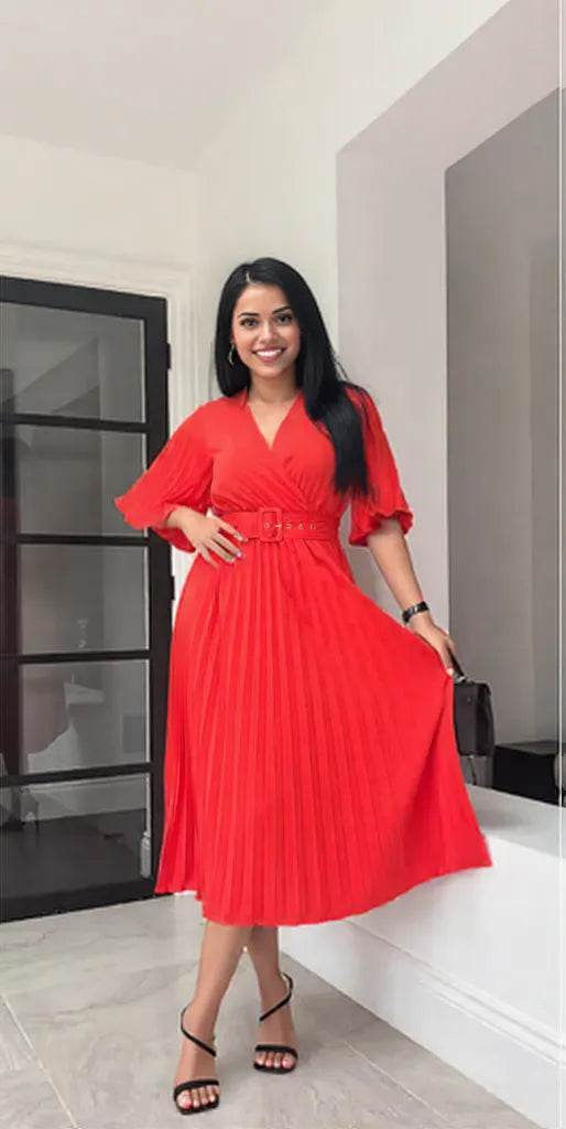 Phoebe Dress: Red - Fiesta Resortwear