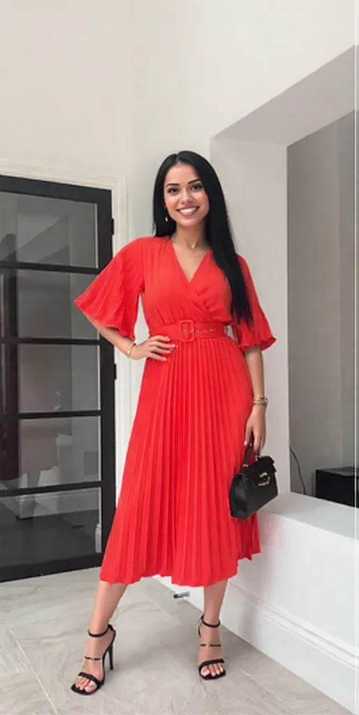 Phoebe Dress: Red - Fiesta Resortwear