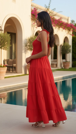 Tzor Dress: Red