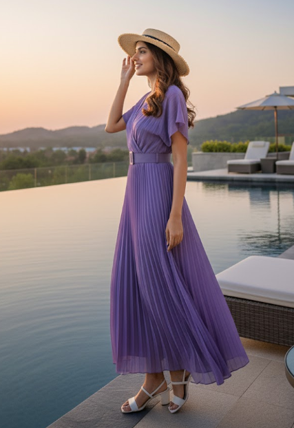Phoebe Dress: Purple