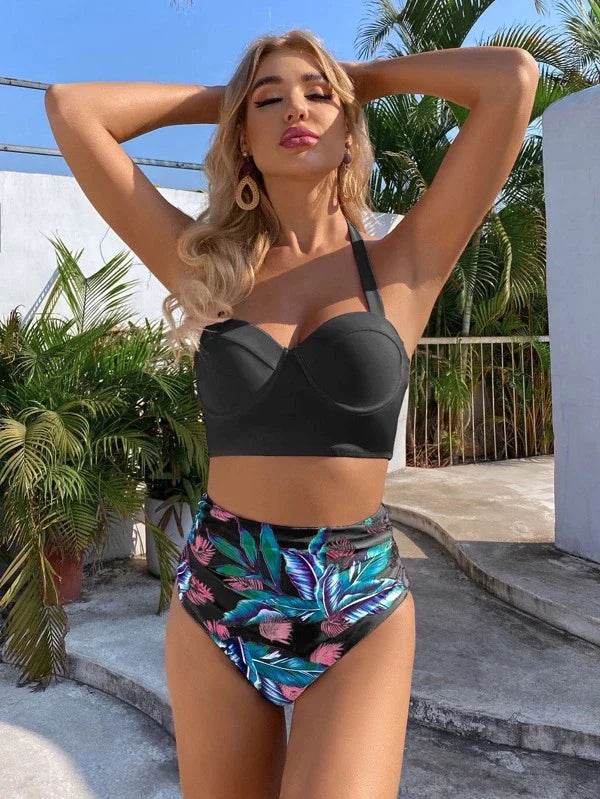 Dana Padded High Waist Bikini: Black - Fiesta Resortwear