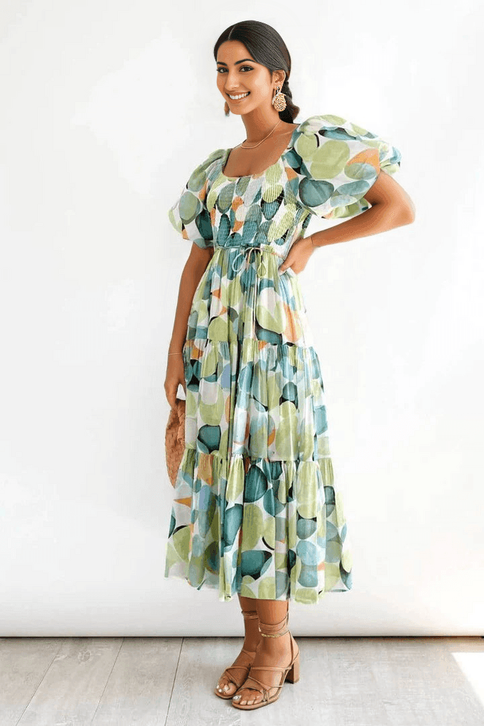 Bubbly Dress: Circles - Fiesta Resortwear