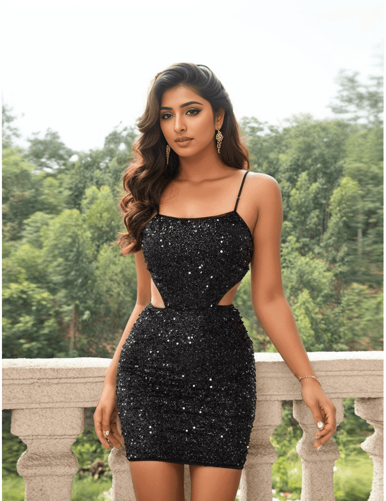 Demitry Sequin Cut Out Dress - Fiesta Resortwear