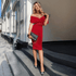 Kimberly Belted Dress: Red - Fiesta Resortwear