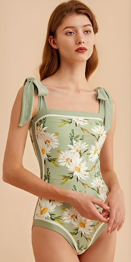 Vintage Reversible Swimsuit: Green - Fiesta Resortwear