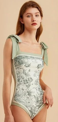 Vintage Reversible Swimsuit: Green - Fiesta Resortwear