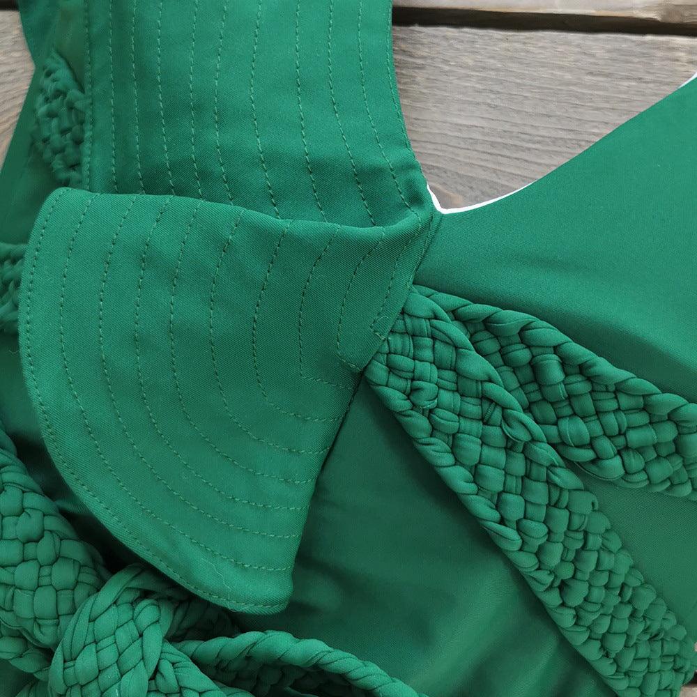 Braided Swimsuit: Green - Fiesta Resortwear 