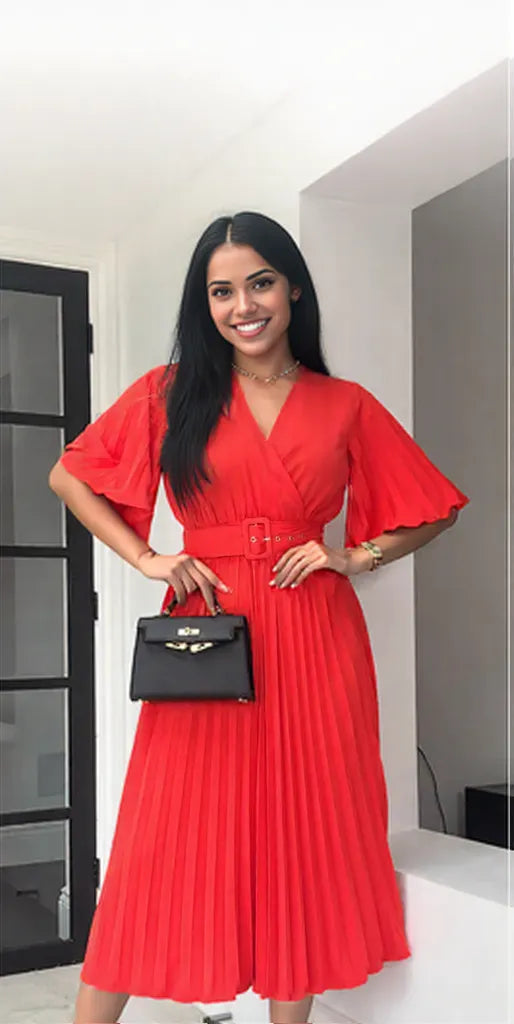 Phoebe Dress: Red