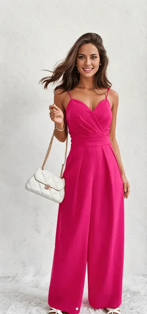 Lalita Jumpsuit: Pink - Fiesta Resortwear