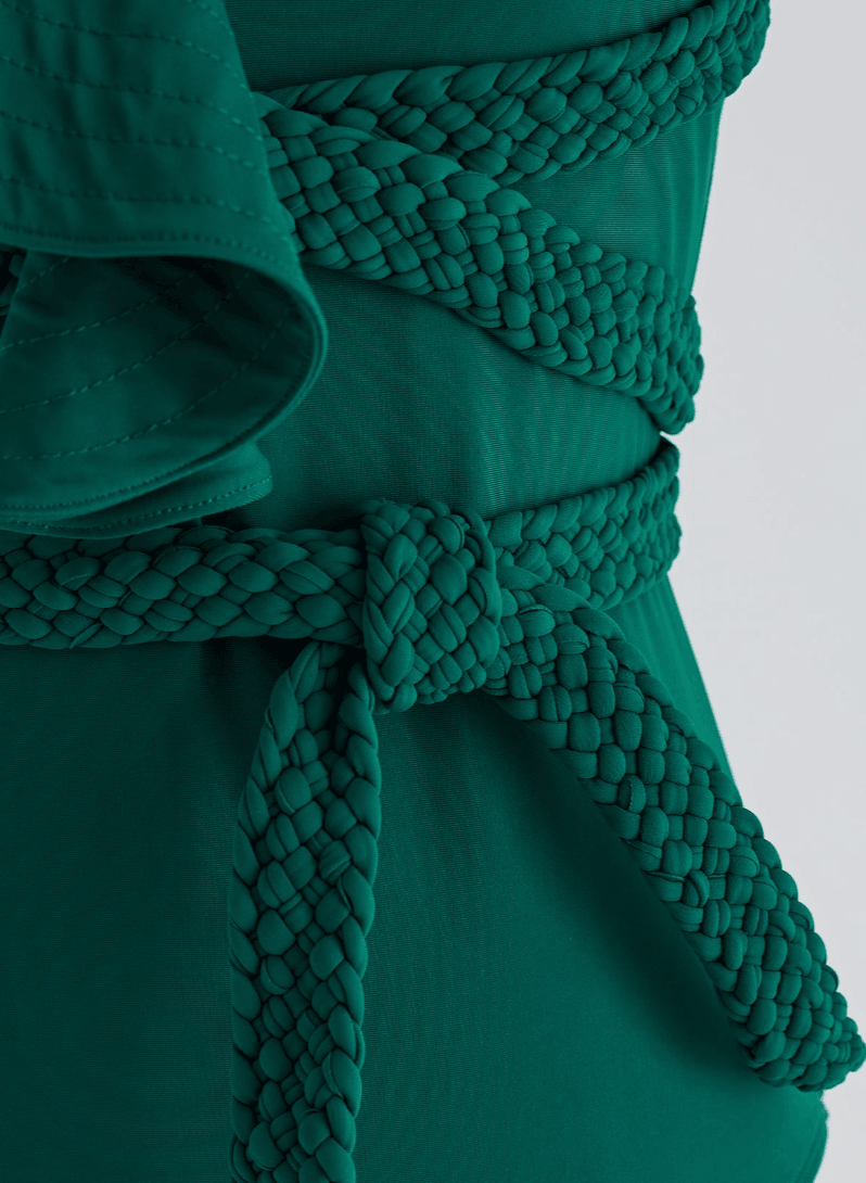 Braided Swimsuit: Green - Fiesta Resortwear