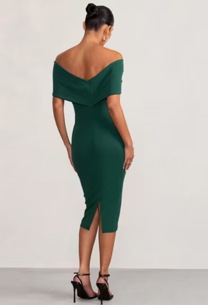 Kimberly Belted Dress: Green