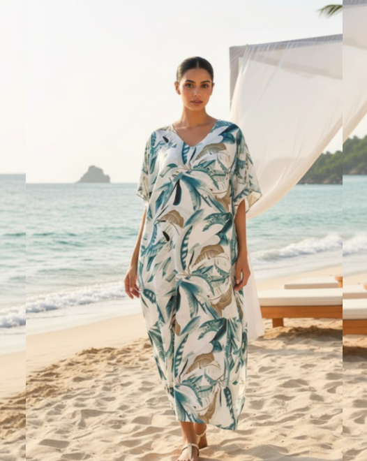 Leafy Kaftan Cover Up