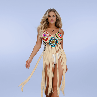 Island Escape Cover Up: Beige - Fiesta Resortwear