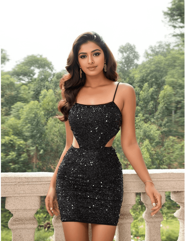 Demitry Sequin Cut Out Dress - Fiesta Resortwear 