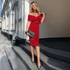Kimberly Belted Dress: Red - Fiesta Resortwear 