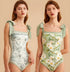 Vintage Reversible Swimsuit: Green - Fiesta Resortwear